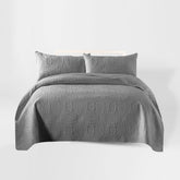 3 Pcs Ultrasonic Bedspread - Light Grey (006)